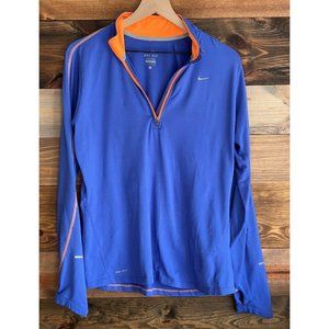 Womens Nike Dri Fit Long Sleeve Shirt Size Large Blue